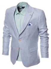Голубой пиджак с мелким орнаментом