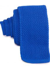 Вязаный галстук синего цвета