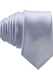 Серебристый узкий галстук