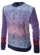 Сиреневый тонкий свитер с орнаментом