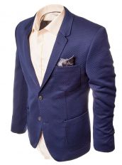 Синий текстурный пиджак