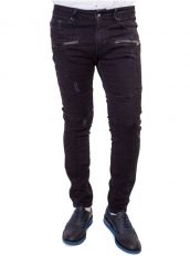 Черные джинсы со вставками