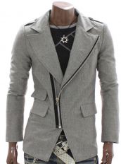 Серая мужская куртка на молнии (2)