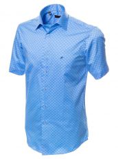 Синяя рубашка с квадратным орнаментом
