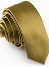 Оливковый узкий галстук