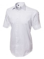 Белая рубашка с квадратным орнаментом