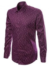 Фиолетовая рубашка с принтом