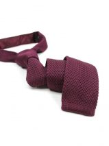 Бордовый трикотажный галстук