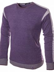 Фиолетовый свитер со вставкой