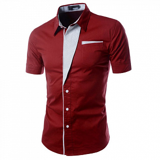 Красная рубашка с отложной планкой