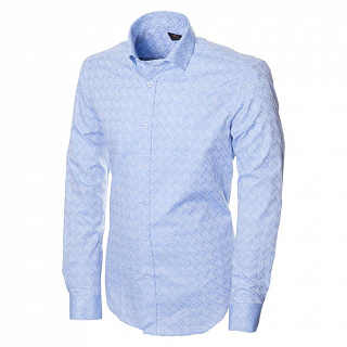 Голубая рубашка с орнаментом Ettore