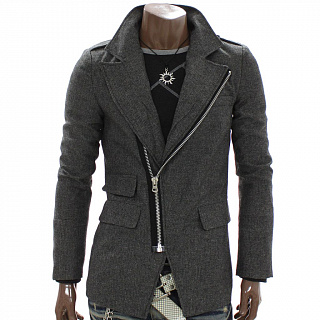 Темно-серая мужская куртка на молнии (2)