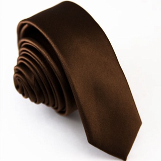 Коричневый узкий галстук