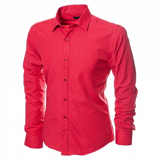 Красная приталенная рубашка с орнаментом
