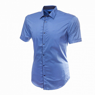 Синяя рубашка с орнаментом на заклёпках
