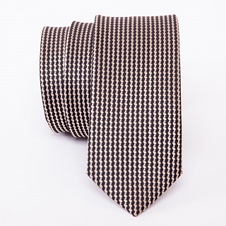 Черный галстук с коричневым орнаментом