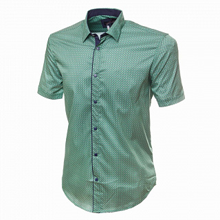 Зеленая  рубашка с орнаментом на заклёпках