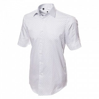 Белая рубашка с квадратным орнаментом